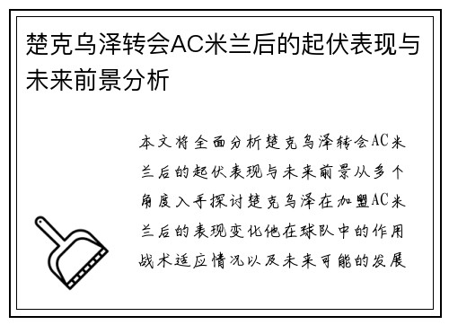 楚克乌泽转会AC米兰后的起伏表现与未来前景分析